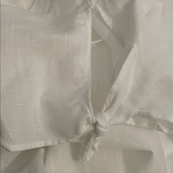 Talbots White Linen Cotton Embroidered Blouse Top Womens Size Large - Picture 10 of 12